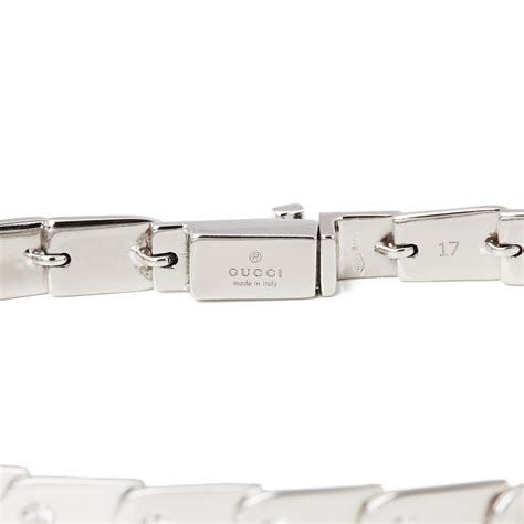 18k white gold gucci link bracelet